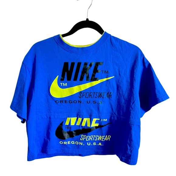 Nike Tops - Nike cropped tee with bold yellow and blue graphics nike